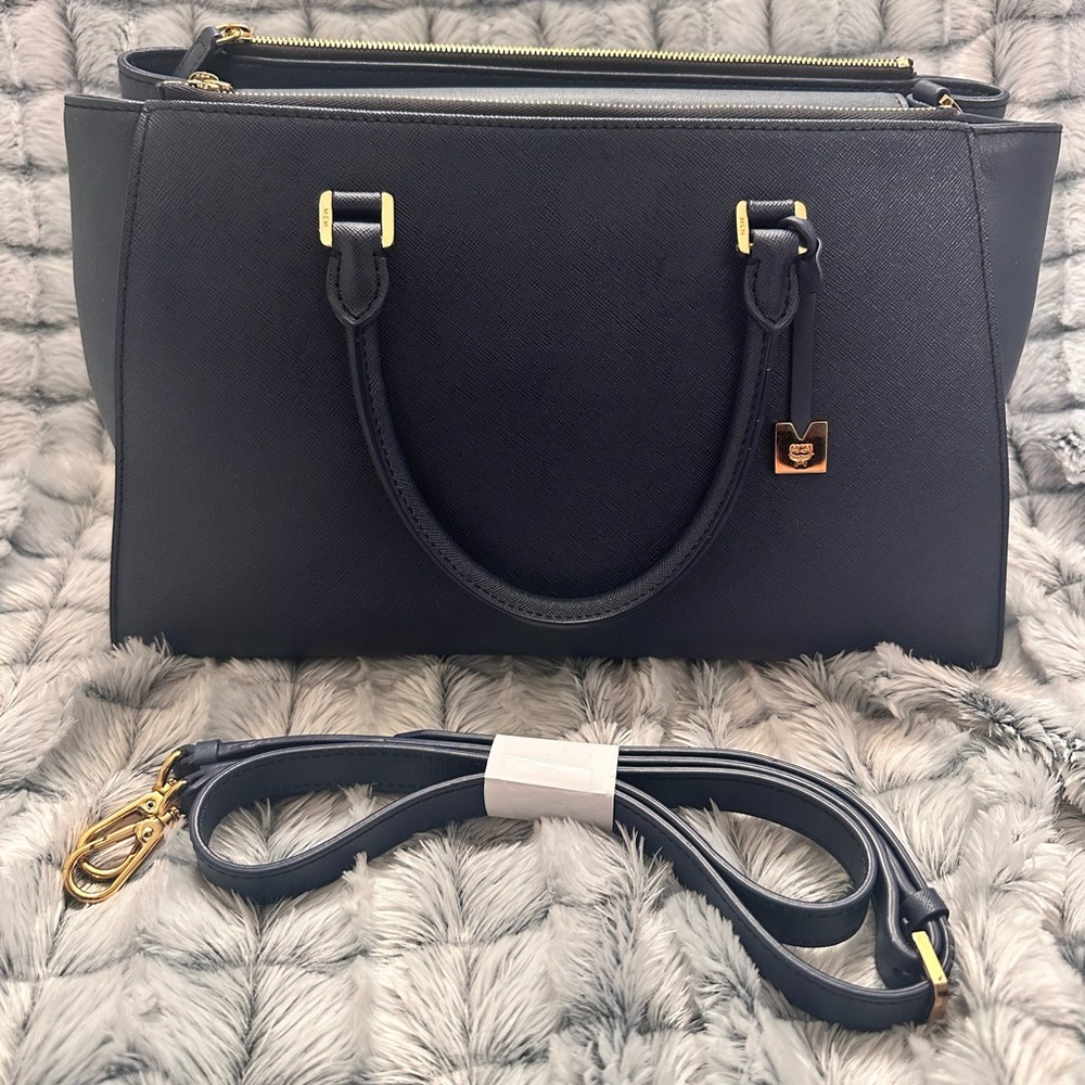 MCM EUC  Blue Handbag with Shoulder Strap